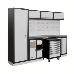 Muebles de taller modulares Fervi A008E, sistema de almacenamiento con panel perforado y gabinete rodante para herramientas - Product Image 2