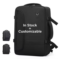 Sac à dos d'ordinateur portable de voyage imperméable à grande capacité personnalisable en stock, extensible, simple, unisexe, pour affaires