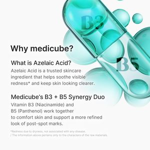 Sérum apaisant et clarifiant à l'acide azélaïque 10% Medicube pour peaux à problèmes et sujettes à l'excès de sébum, enrichi en <span class=keywords><strong>B3</strong></span>+B5, apaisant pour les peaux stressées - Product Image 4