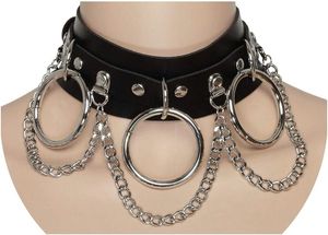 Wowei Punk <span class=keywords><strong>Goth</strong></span> Studded Rivet Pu Leather Gothic Collar Chains Gargantilha O <span class=keywords><strong>Ring</strong></span> Colar Ajustável para Mulheres e Homens - Product Image 5