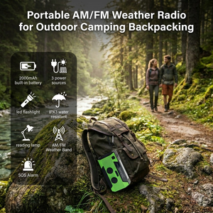 Kit de Emergencia Esencial con Alarma SOS, Cargador USB de 2000mAh, <span class=keywords><strong>Radio</strong></span> AM/<span class=keywords><strong>FM</strong></span>/WB para <span class=keywords><strong>Escuchar</strong></span> Noticias de Tormentas Tropicales y Tifones - Product Image 2