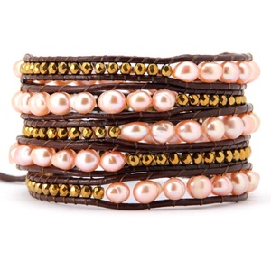 <span class=keywords><strong>Bracelet</strong></span> <span class=keywords><strong>moderne</strong></span> de luxe vintage en perles d'eau douce roses pour <span class=keywords><strong>femme</strong></span>, accessoire de mode charmant - Product Image 1