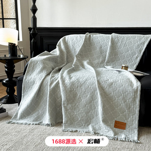 Manta de Gasa 100% Algodón con Borlas, 150x200cm, Transpirable, para Sofá, Oficina, Siesta, Aire Acondicionado - Product Image 4