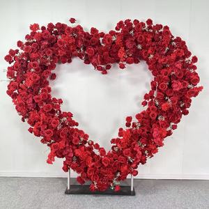 Arco de Flores en Forma de Corazón de Alta Calidad T-HFA096, Arco de Flores Artificiales para Boda, Arco de Rosas de Seda con Flores para Decoración de Bodas - Product Image 3