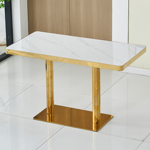 Modern Fast Food <strong>Table</strong> Chair Set Combination Restaurants Snack <strong>Bars</strong> Catering Commercial Stainless Steel Small <strong>Square</strong> <strong>Tables</strong> - Product Image 3