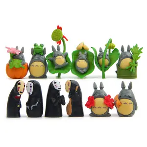 Xm 12 Stks/set Anime Tuinbeelden Miniaturen Beeldjes Geen Gezicht Man Totoro Figuur Ornament Kawaii Woondecoratie