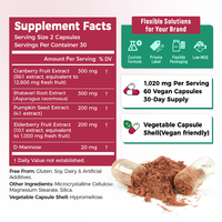 Chinaherbs 3'ü 1 Arada Kızılcık ve Kabak Çekirdeği - Kadınlar İçin Üriner Sistem Sağlığı Takviyeleri Mesane Rahatlığı Destekleyici Kapsüller