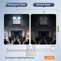 Lumière LED d'urgence rechargeable à double tête ignifuge IP65 avec auto-test 180 minutes pour couloir