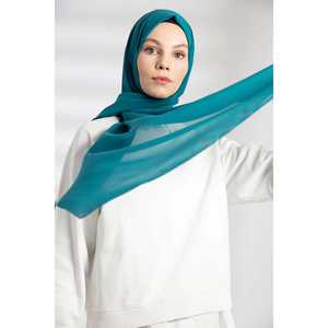 ผ้าพันคอชีฟองสีน้ำเงินเบนซิน ผ้าพันคอสุดเก๋ - Product Image 4