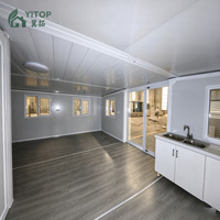 Maison conteneur de 40 pieds extensible à double aile, maisons mobiles 6 chambres, maison modulaire préfabriquée, logement temporaire pour camping extérieur