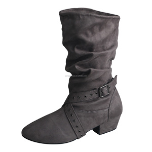 <span class=keywords><strong>Botas</strong></span> de baile <span class=keywords><strong>negras</strong></span> con envío directo personalizadas, <span class=keywords><strong>botas</strong></span> cálidas de suela blanda de gamuza para mujer, <span class=keywords><strong>botas</strong></span> de baile campestre, suelas Suade - Product Image 3