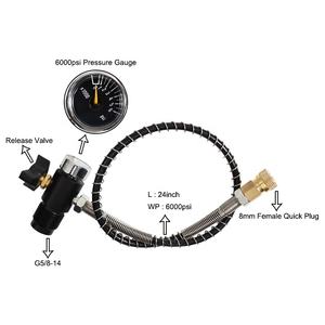 Tube à ressort 24 pouces vers connecteur G5/<span class=keywords><strong>8</strong></span> avec courroie d'aération Nouveau compteur <span class=keywords><strong>Double</strong></span> échelle 6000psi - Product Image 3