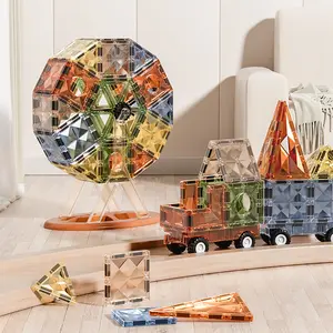Bricolage éducatif assemblage 3d diamant aimant construction blocs de construction ensemble tige jouets tuiles magnétiques pour les enfants