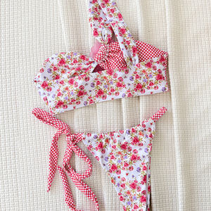 Bikini micro deux pièces pour femme <span class=keywords><strong>de</strong></span> haute qualité avec logo personnalisé, sexy, imprimé <span class=keywords><strong>de</strong></span> fleurs 3D, maillot <span class=keywords><strong>de</strong></span> bain pour femmes - Product Image 2