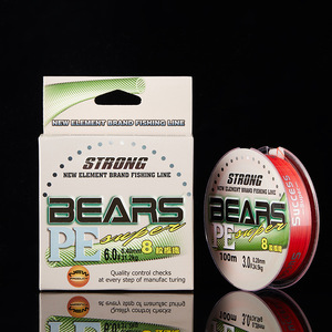 Nouvelle ligne de pêche tressée Element Bears Pe Super 8 brins 100m 6.0 31.2kg haute résistance pour la pêche en mer et les leurres - Product Image 5