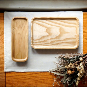 Assiettes de service rectangulaires en bois de frêne, design minimaliste, durables, de qualité alimentaire, lavables au lave-vaisselle, écologiques, style japonais - Product Image 3
