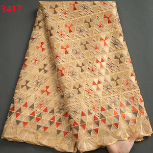 3417 alta qualità Swiss Voile pizzo 5 iarde africano tessuto di pizzo di cotone con foro stile Dubai per la cucitura di indumenti nigeriani - Product Image 5