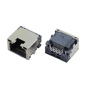 Connettore Ethernet Schermato LED JISJACK 8P8C 8 Pin Nero <span class=keywords><strong>SMT</strong></span> <span class=keywords><strong>RJ45</strong></span> Maschio-Femmina 1.5A 125V all'Ingrosso - Product Image 1