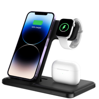 Station de charge sans fil magnétique 3-en-1 rapide 15W pour iPhone 17 16 15 14, iWatch et AirPods