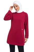 Burkini athlétique 3 pièces personnalisé pour femme, manches longues, couleur unie, polyester/nylon, UPF30, couvrant entièrement le corps, ajouré, grande taille