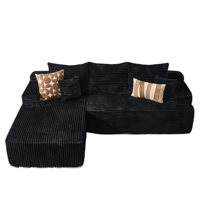 Canapé d'angle convertible en tissu 96 pouces en forme de L, rembourré, avec livraison gratuite, en stock, pour salon, compact, livré en boîte