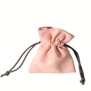 Bolsa con Cordón de Tela de Algodón Cepillado Ultrafino de Alta Densidad para Guardar Joyas, Collares, Anillos y Pulseras - Product Image 4