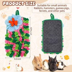 Foraging Snuffle Mat for Small Animals Puzzle <b>Toys</b> Funny <b>Interactive</b> Nosework Feeding Mat for Bunny Hamsters Guinea Pigs Ferret - Product Image 6