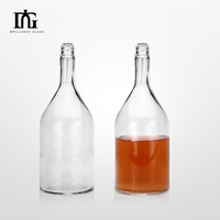 1500ml 1.5L grande grande cloche forme Brandy vin bouteille en verre Super silex clair esprit bouteille d'alcool pour Vodka Whisky rhum avec liège