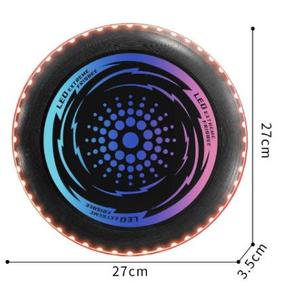 จานบิน LED ใช้แบตเตอรี่ สำหรับกีฬากลางแจ้งและกิจกรรมชายหาด พร้อมไฟ LED 42 ดวง สำหรับเล่นกลางคืนและเกมกลางแจ้ง - Product Image 1