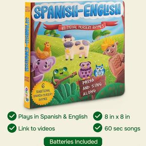 Livre sonore interactif bilingue espagnol-anglais pour tout-petits, 6 comptes à rebours pour l'apprentissage précoce des langues et le chant en groupe - Product Image 5