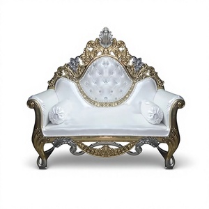 Oro y Plata ajuste novia sofá de latón de plata la boda de Metal amor plazas de oro de la boda de Metal de plata de dos plazas - Product Image 1