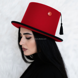 Bán Buôn Màu Đỏ Ma-rốc Thổ Nhĩ Kỳ Fez <span class=keywords><strong>Hat</strong></span> Với Tua Màu Đen Cảm Thấy Trang Phục <span class=keywords><strong>Hat</strong></span> Cho Năm Mới Halloween Trở Lại Trường Bên Ăn Mặc - Product Image 2