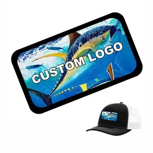 Wholesale Iron on Garment fish gear fishing lure custom logo trucker baseball hat patch