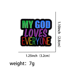 Pin de solapa de metal esmaltado personalizado de fábrica al por mayor, con diseño de Arcoíris Fe Vida, broche de aleación para sombrero, regalo, pin de solapa de metal vintage con humor - Product Image 2