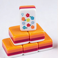 Jeu de Mahjong Portable en Acrylique Personnalisé Durable, Tuiles de Mahjong Américaines, Ensemble Complet de Jeu de Table pour le Divertissement, Vente en Gros