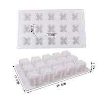 Moule à gâteau en silicone moderne, simple, écologique et souple, à 15 cavités, pour boules magiques, cubes, mousses, pâtisseries, glaces et bâtonnets de crème glacée