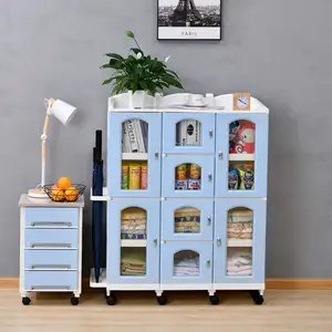 kids plastic diy wardrobe storage Mobile cupboard baby wardrobe children cabinet