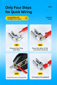 批发插头 110 187 250 2.8MM 4.8MM 6.3MM 弹簧式母头旗形铲形绝缘端子连接器带电线 - Product Image 2