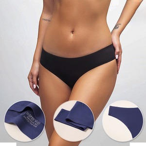 Jeune fille sans couture respirant G-String string culotte taille basse solide motif polyester Sexy tricoté conception - Product Image 3