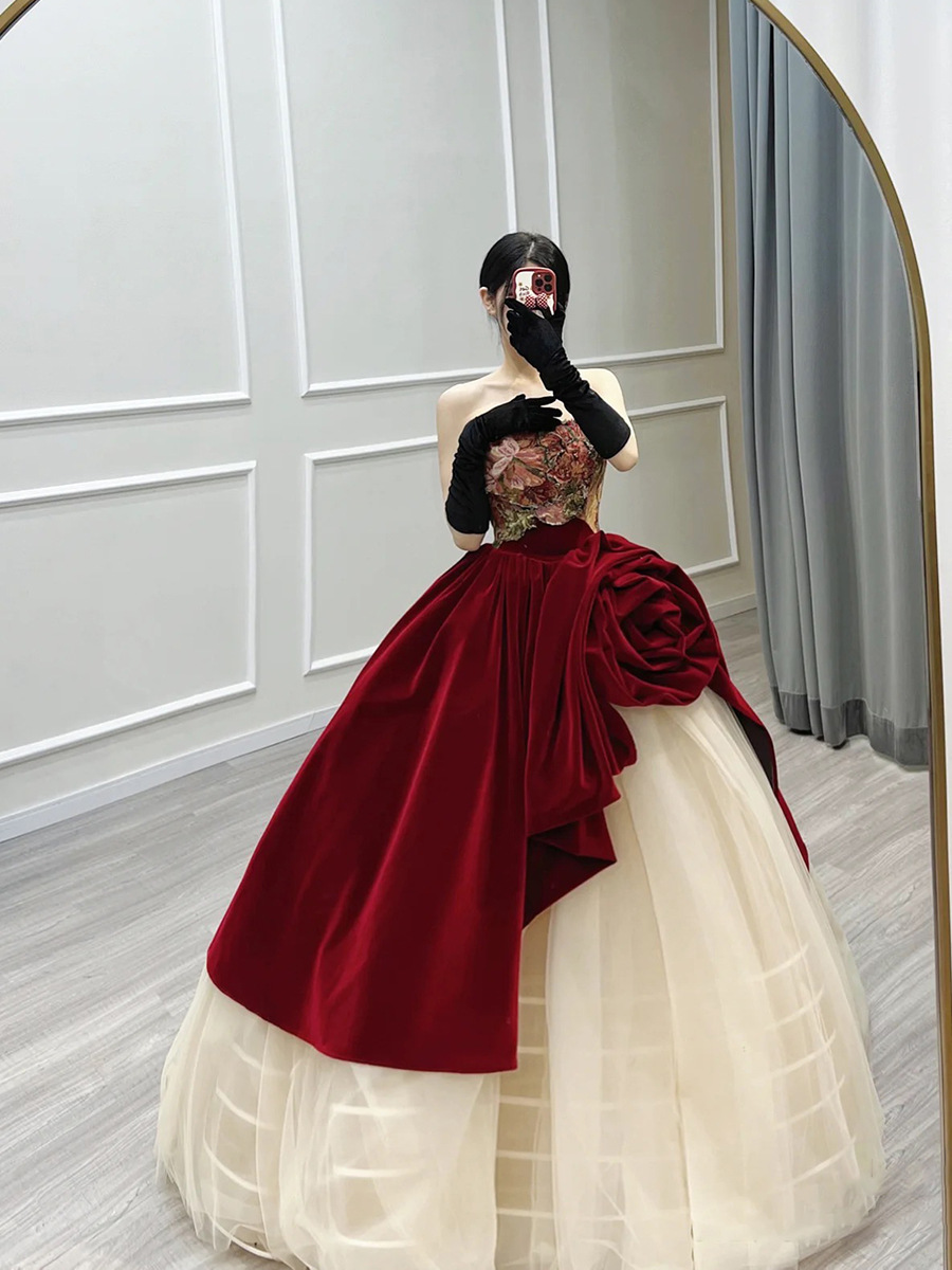Elegant Red Evening Gown - 2025 Formal Long Dress with Crystal Accents for Parties & Weddings, Plus Size Available Elegant Red Evening Gown - 2025 Formal Long Dress with Crystal Accents for Parties & Weddings, Plus Size Available