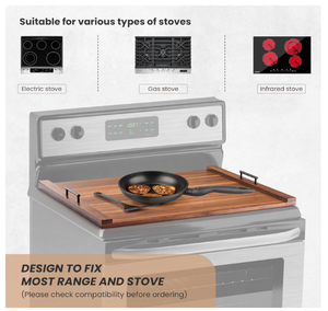 아카시아 나무 전기 스토브 커버, 가스 버너용 나무 스토브 커버 (주방용) - Product Image 3