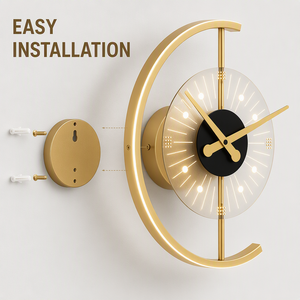 Applique Murale LED Géométrique Moderne Minimaliste et Élégante avec Horloge Intégrée, Sans Fil, Rechargeable et à Intensité Variable - Product Image 2