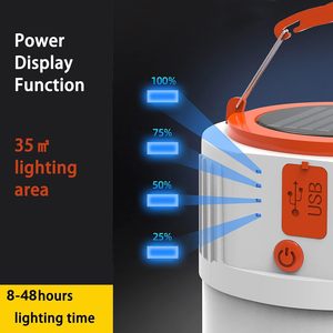 USB recargable Led Camping linterna lámpara al aire libre portátil Led campamento luces multifuncional Solar Camping luces - Product Image 4