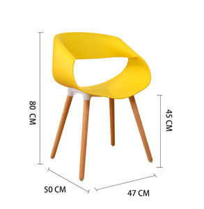 Chaise enveloppante contemporaine coque en plastique pieds en bois massif fauteuil moderne et élégant pour bureau à domicile café espaces commerciaux - Product Image 6