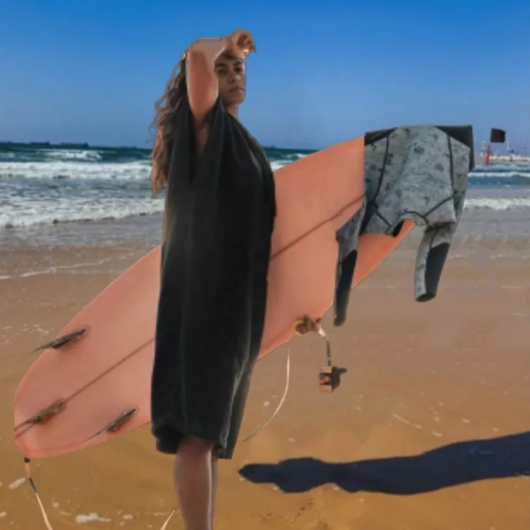 cotton hooded surf poncho beach towel for kids plain beach robe poncho towel with hood