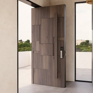 Puertas Pivotantes de Madera de Estilo Europeo para Entrada Principal de Villa, Puertas Exteriores Modernas de Madera de Nogal para Casa - Product Image 2