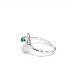 Anillo de Plata 925 con Turquesa Hecho a Mano, Diseño de Luna, Joyería Celestial Espiritual, para Uso Diario, Regalo para Bodas y Fiestas - Product Image 4