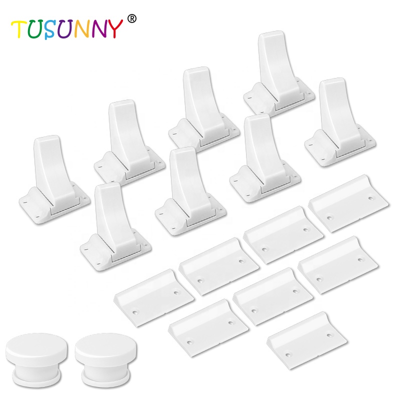 Магнитные мебельные замки Tusunny для шкафов и ящиков, 4 замка + 1 ключ, на клейкой основе, для безопасности детей