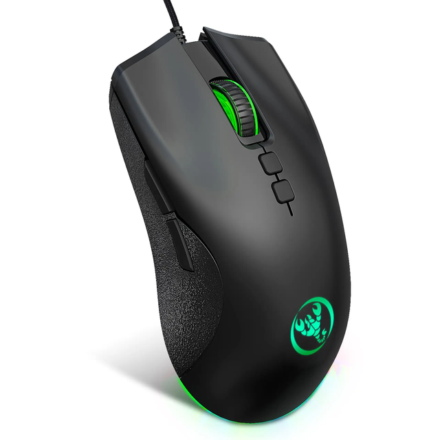 Adjustable 6400 DPI Wired Gaming Mouse RGB Backlit with 7 Programmable Macro Buttons & Fire Button Right Hand Orientation
