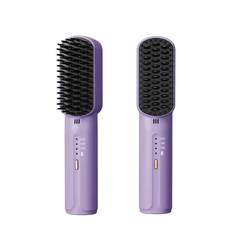 USB Wiederaufladbare kabellose Haarschneide Klemme MINI elektrische tragbare heiße Haarbürste 2 in 1 kabellos für Männer und Frauen